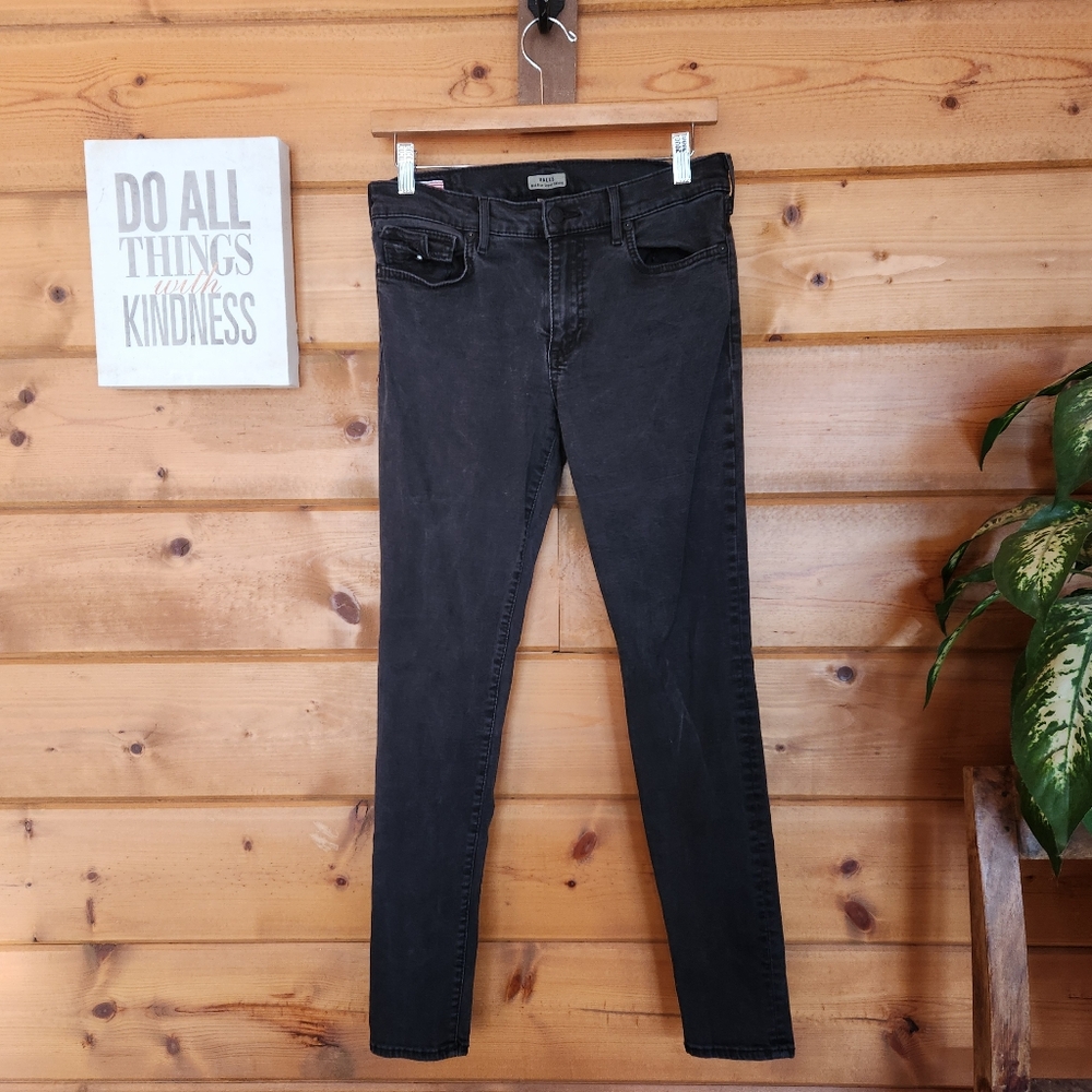 True Religion Halle Mid Rise Super Skinny Jeans Black Stretch Flap Size 29 X 29"